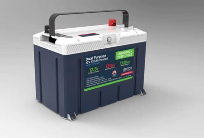 12V 120AH Group 27 LiFePO4 Battery Cranking & Deep Cycle Lithium Battery (Dual Purpose)
