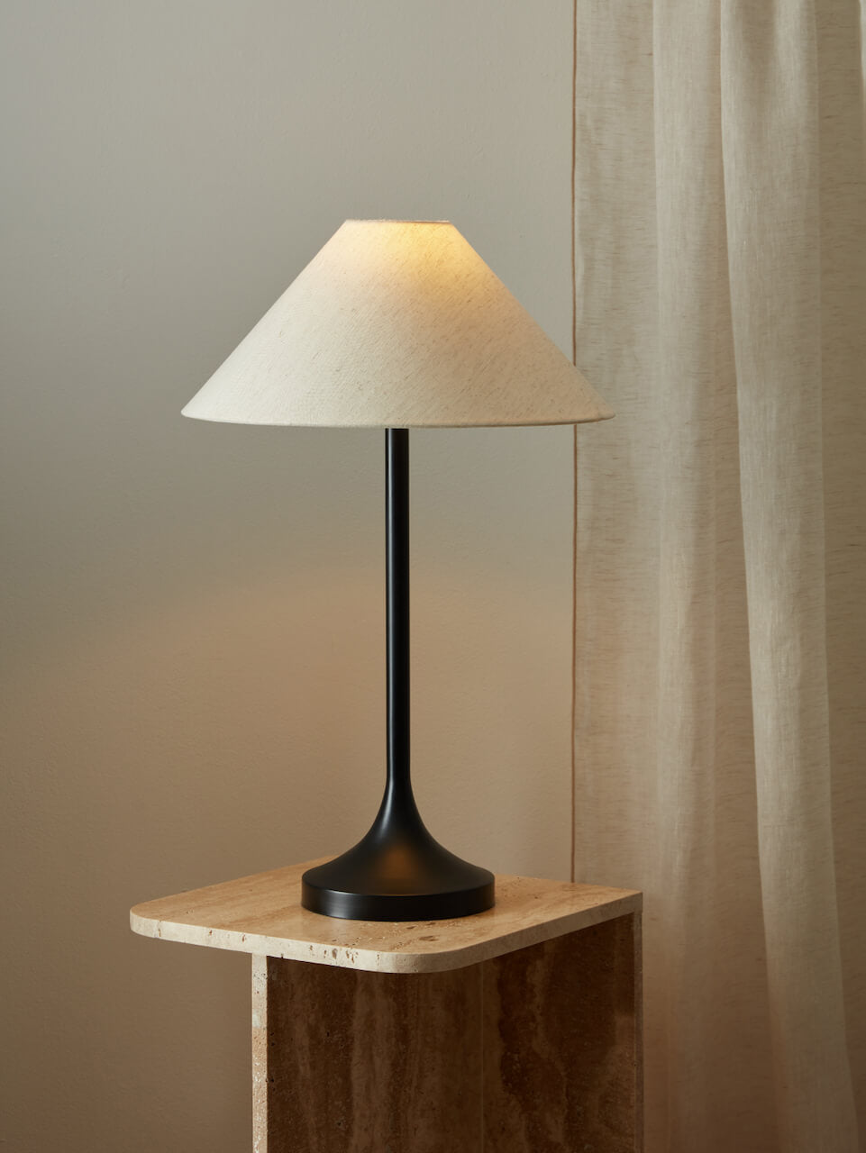 Ivar Black Table Lamp with Natural Shade 2