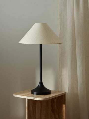 Ivar Black Table Lamp with Natural Shade