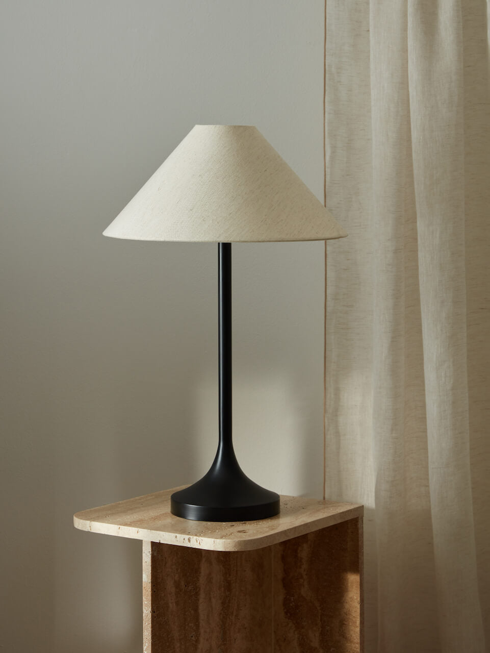 Ivar Black Table Lamp with Natural Shade 2