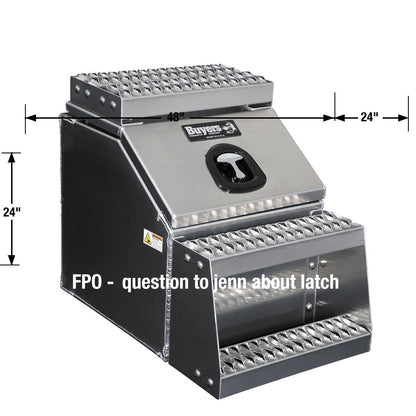 Buyers Products 28-in x 24-in x 18-in Smooth Aluminum Step Box Truck Tool Box 1705281