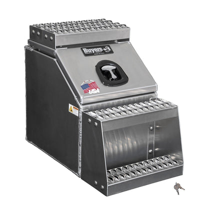 Buyers Products 28-in x 24-in x 19-in Smooth Aluminum Step Box Truck Tool Box 1705285