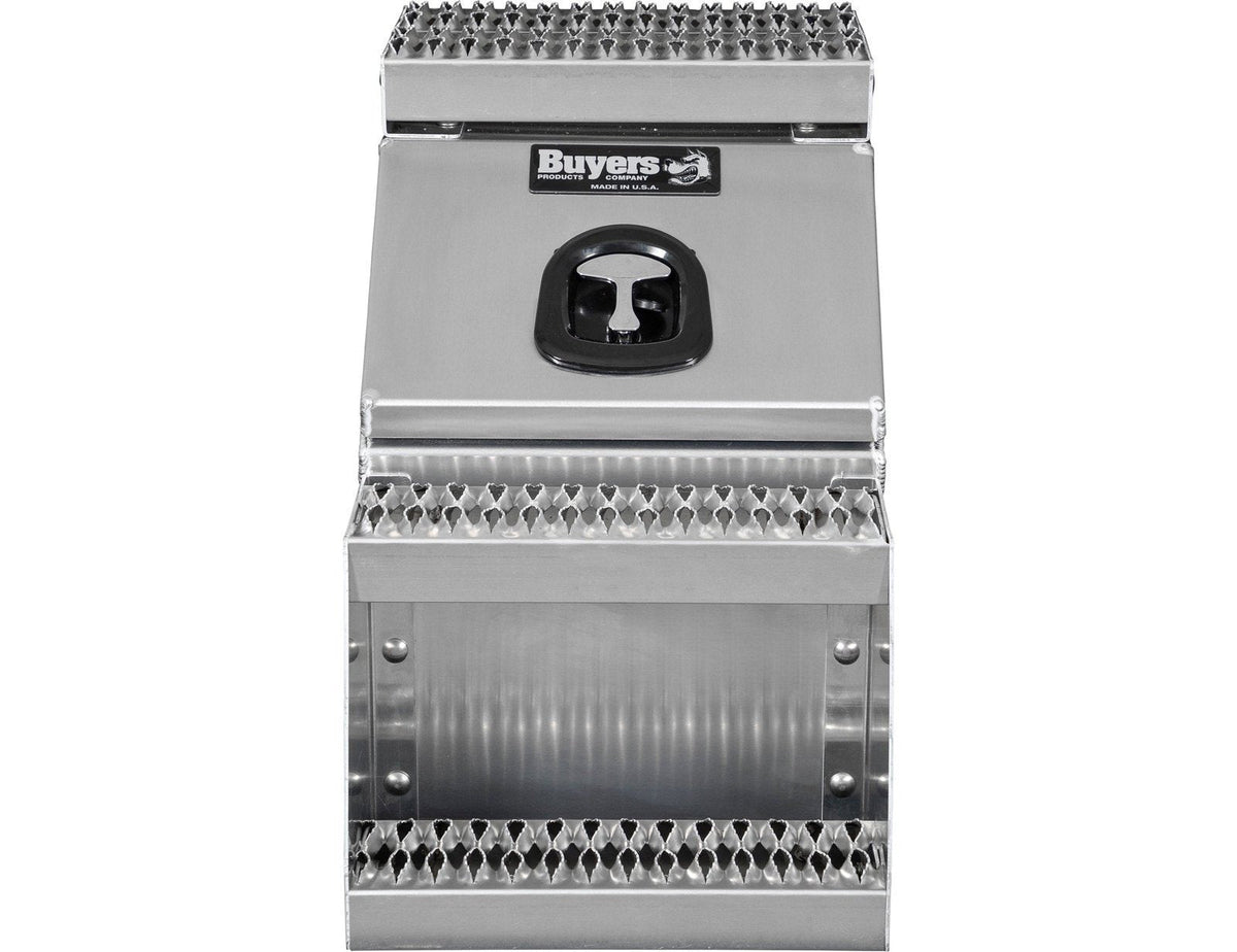 Buyers Products 28-in x 24-in x 19-in Smooth Aluminum Step Box Truck Tool Box 1705285