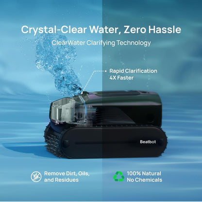 Beatbot AquaSense 2 Pro Robotic Pool Cleaner – 5-in-1 Cordless Skimmer & Clarifier, App-Controlled, Smart Parking, Up to 3,875 Sq. Ft. – Obsidian