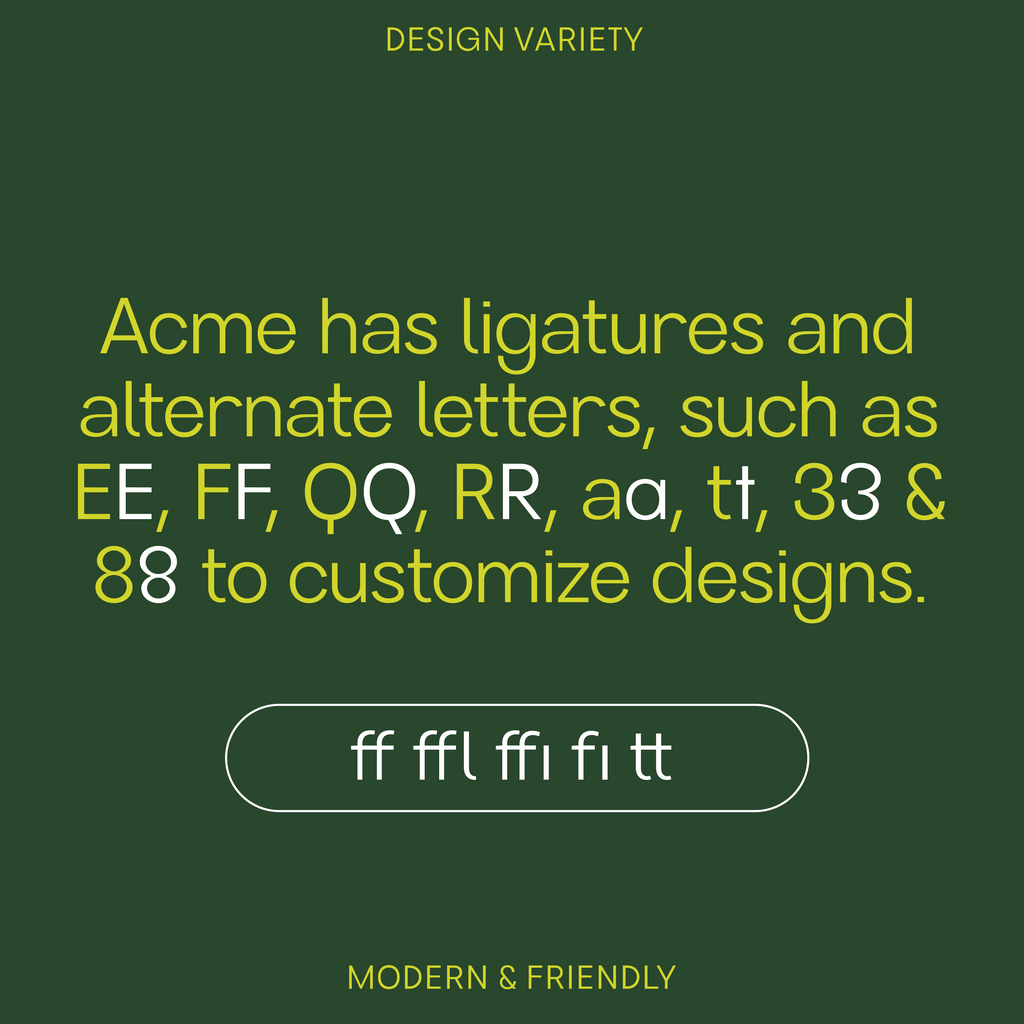 Acme—Modern, cool sans-serif font, clean and unique