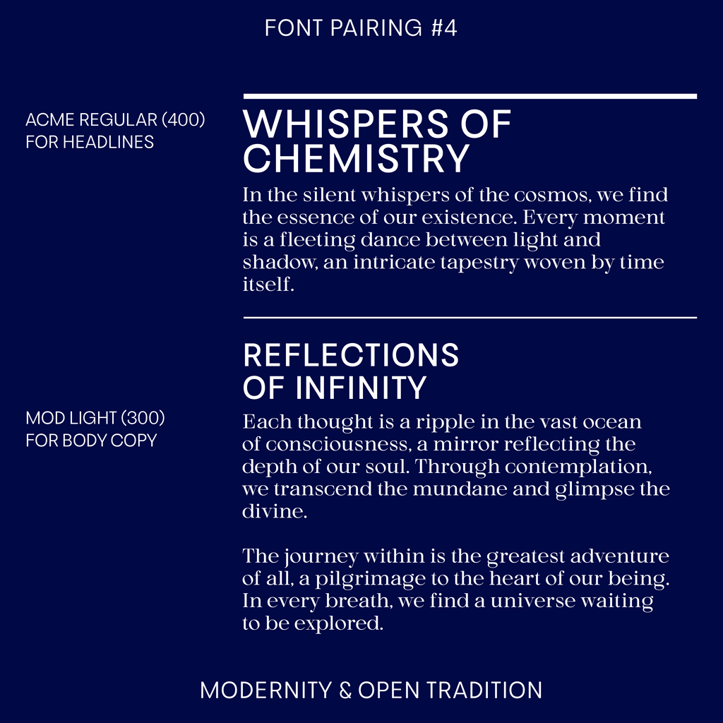 Acme—Modern, cool sans-serif font, clean and unique