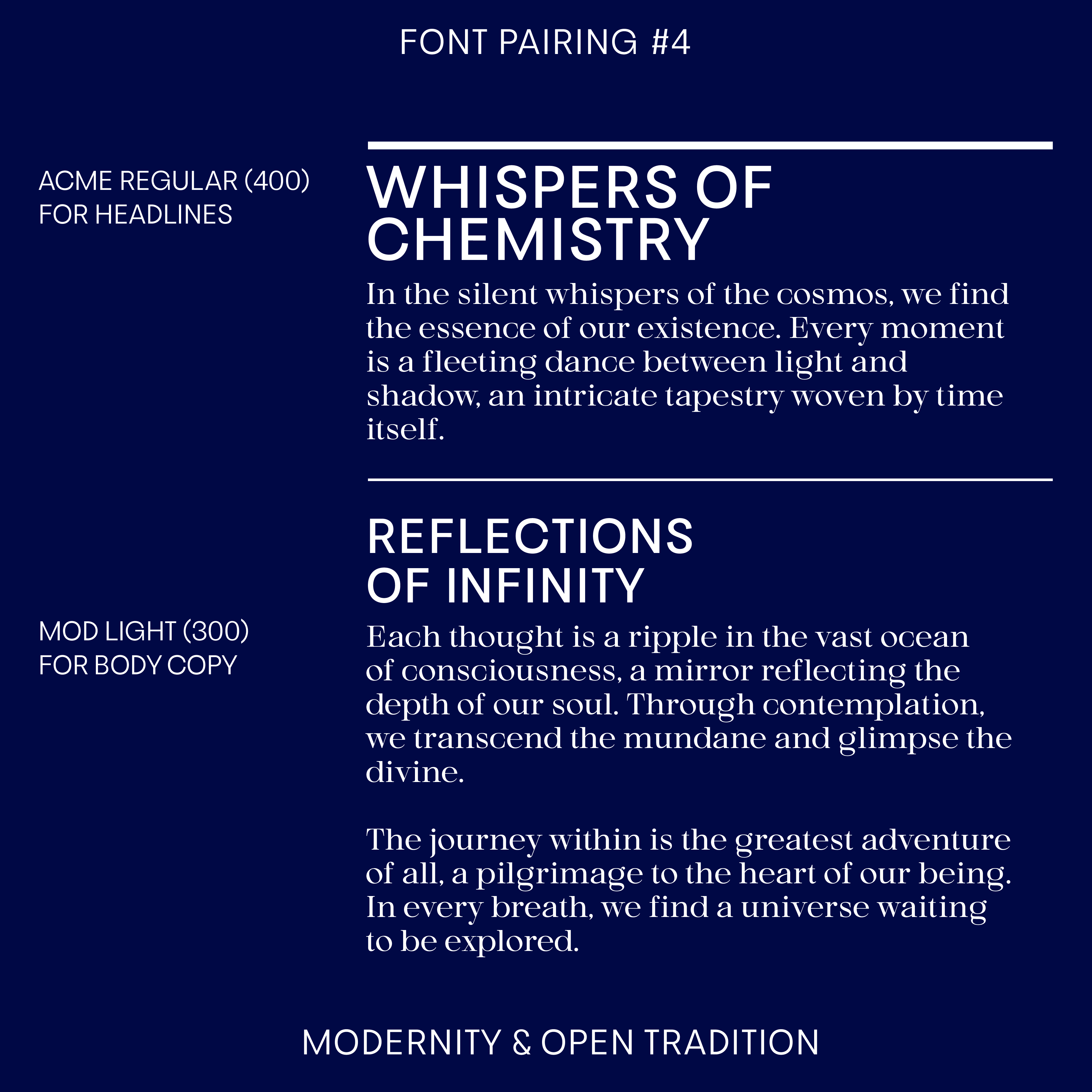 Acme—Modern, cool sans-serif font, clean and unique