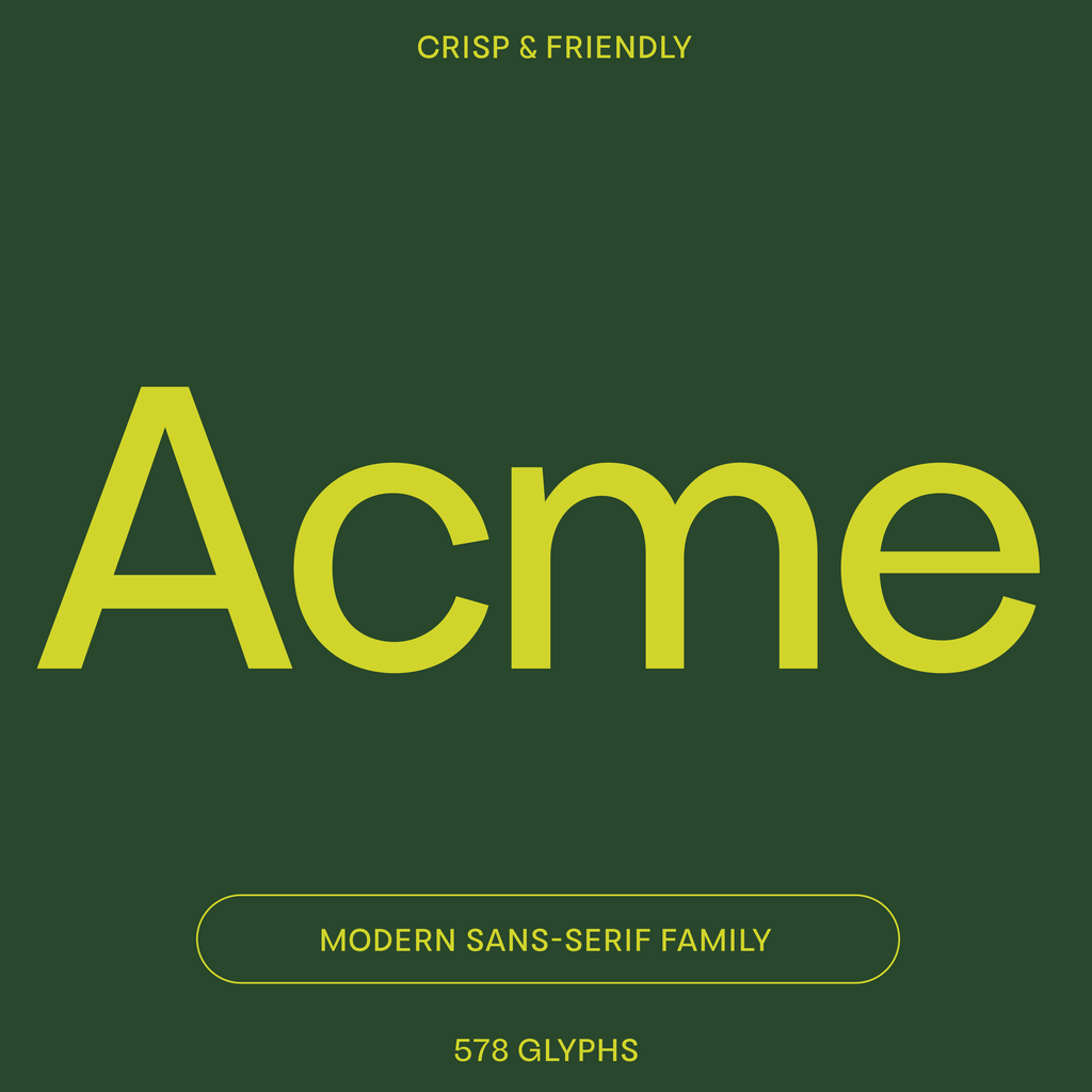 Acme—Modern, cool sans-serif font, clean and unique
