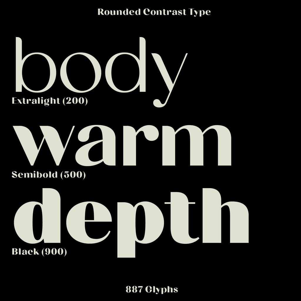 Bauhaus Chez—Rounded font, soft and high-contrast