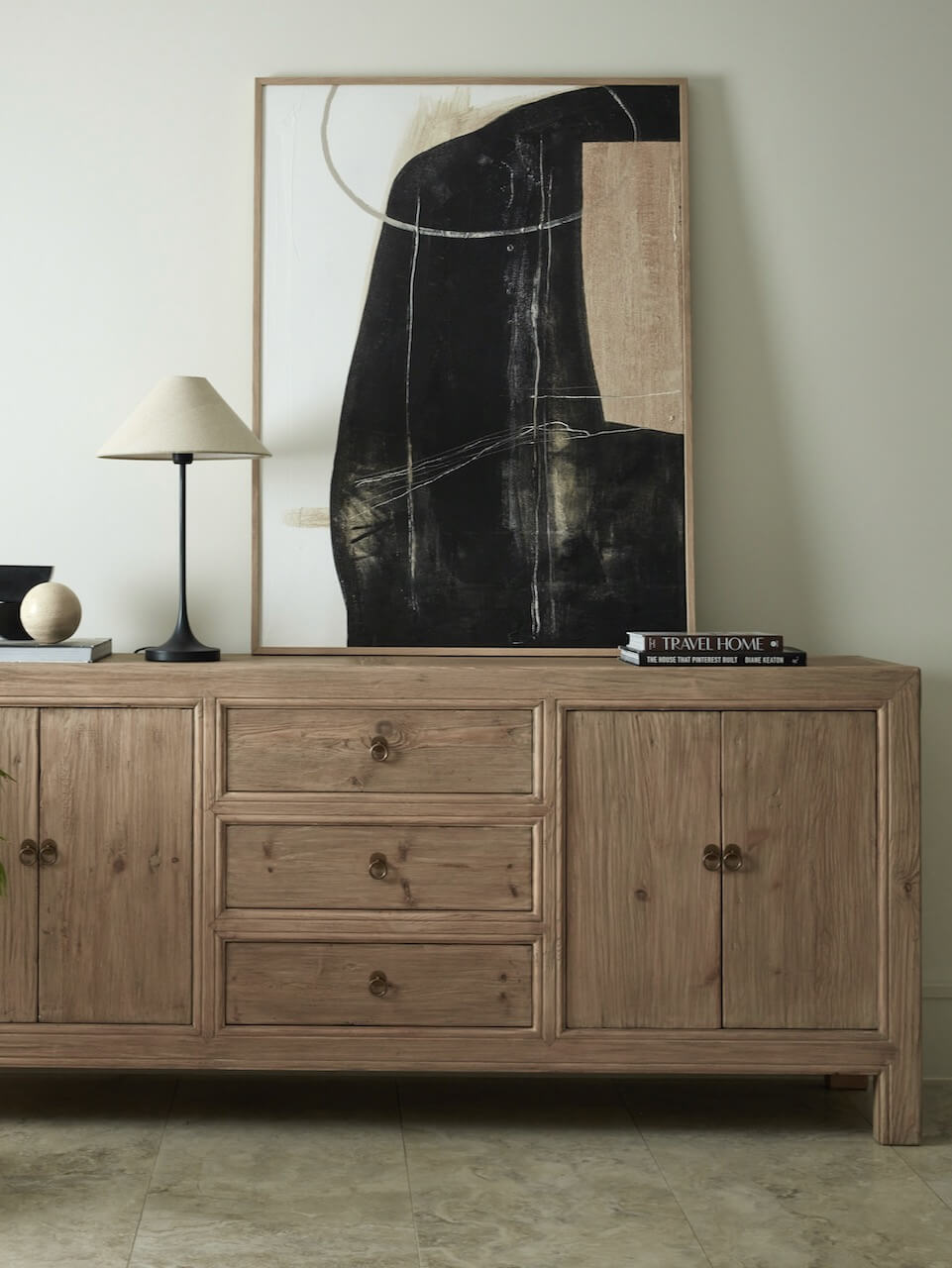 Ivar Black Table Lamp with Natural Shade 2