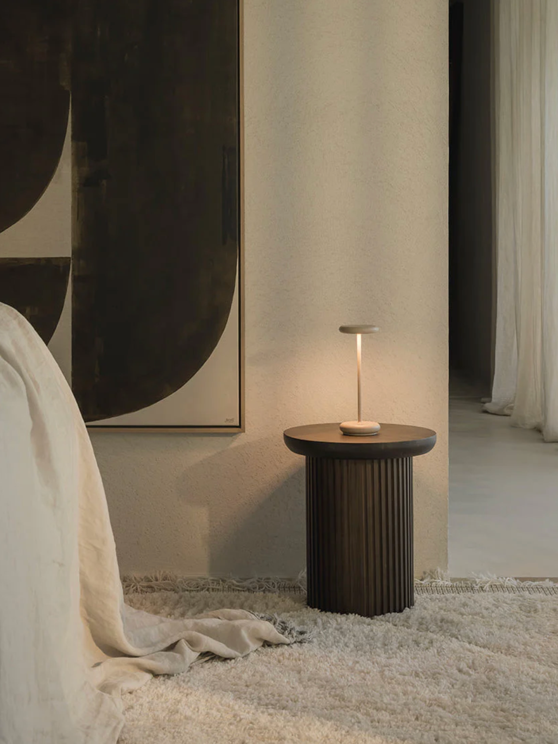 Lana Sand Rechargeable Table Lamp – Cordless Dimmable LED Lamp
