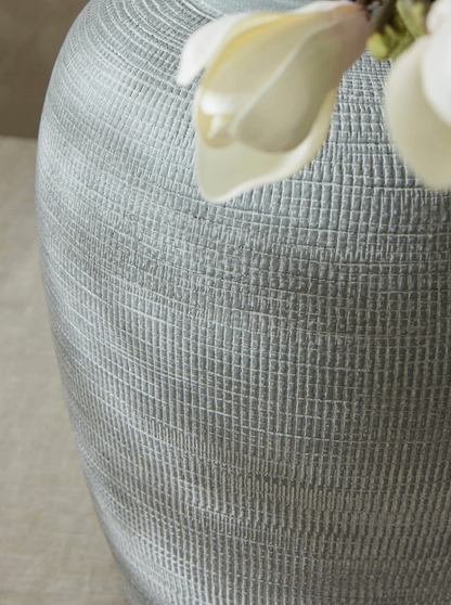 Sines Textured Grey Stoneware Vase | Modern Decorative Home Accent