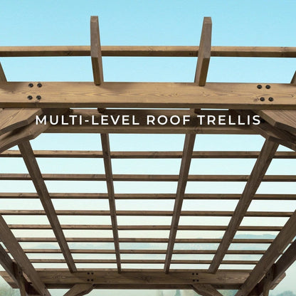 12×10 Fairhaven Pergola, Rustic Finish